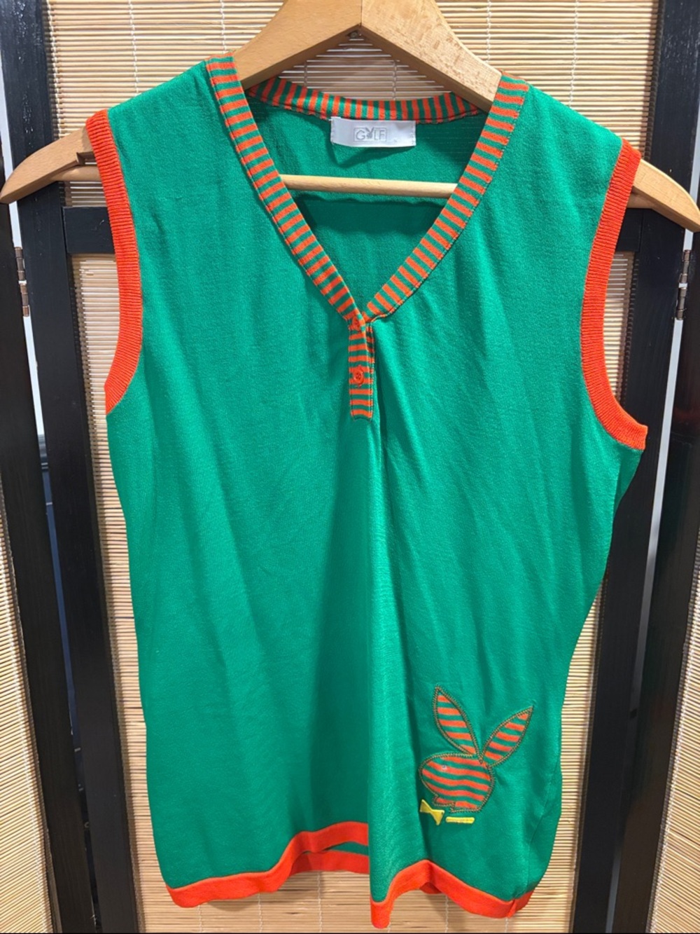 Playboy Green Sleeveless Knit Top
